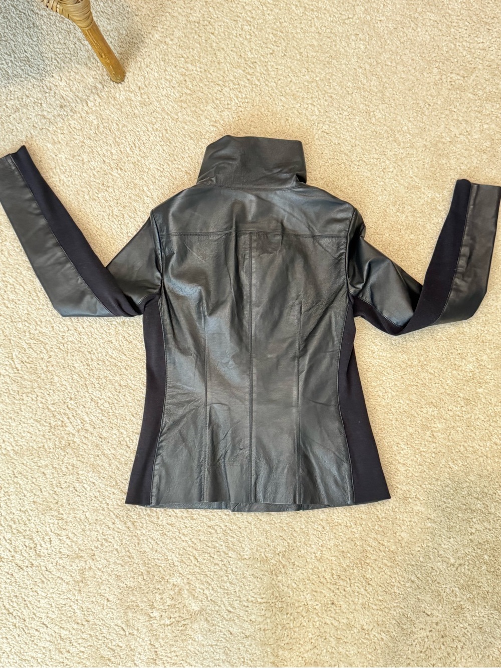 🔹 Kirna Zabête Black Genuine Leather Funnel Neck Jacket – Size M Amazing! - Picture 9 of 10